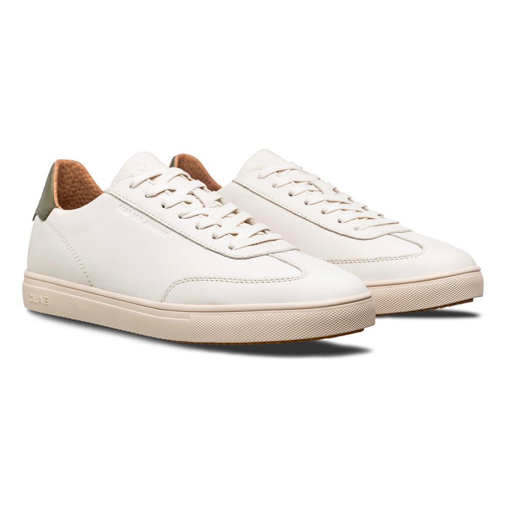 CLAE DEANE Shoes Womens USA201-Q69 In Off White Leather Olive